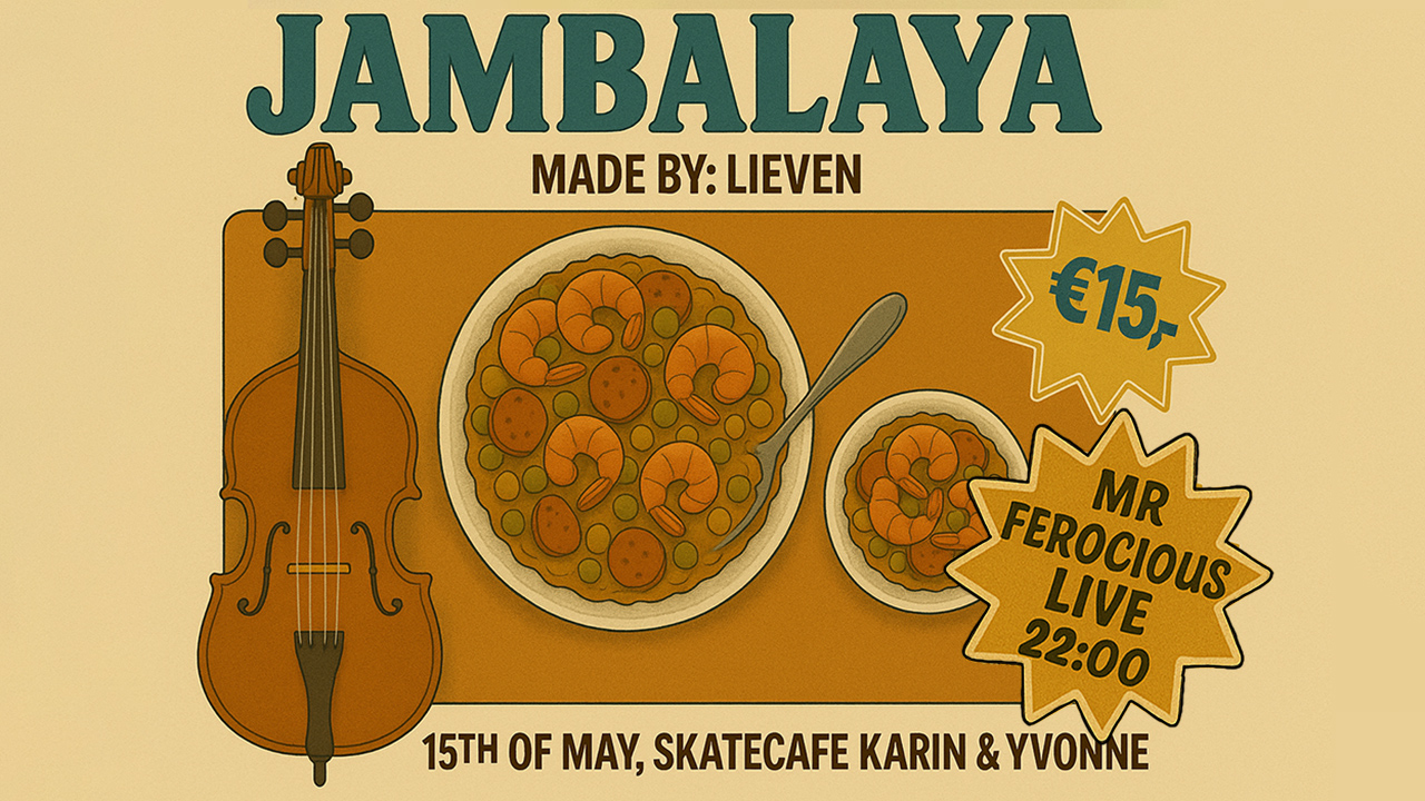 Cover photo for LIEVEN'S JAMBALAYA & MR. FEROCIOUS (live) by Skatecafe Karin & Yvonne