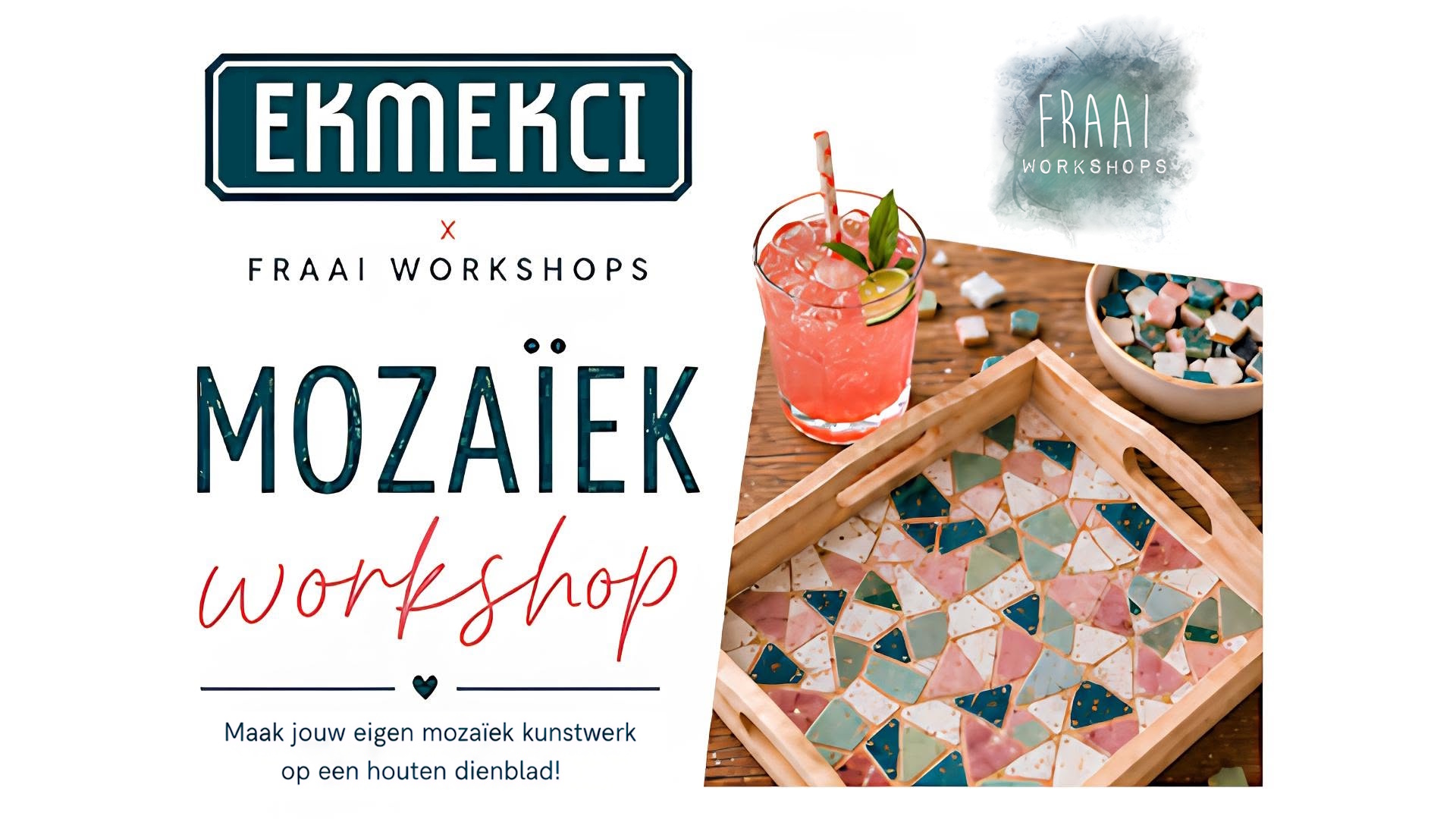 Cover photo for Maak Je Eigen Mozaiëk Dienblad by Fraai Workshops