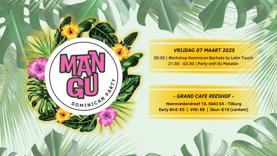 Cover photo for Mangú Dominican Party | 07 March 2025 (Early Bird Uitverkocht!) by Latin Touch Dance Academy
