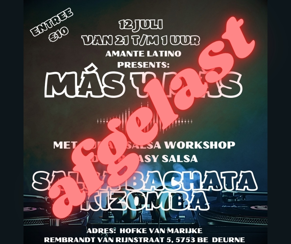 Cover photo for Más y Más met Salsa Cuban workshop (afgelast) by Amante Latino