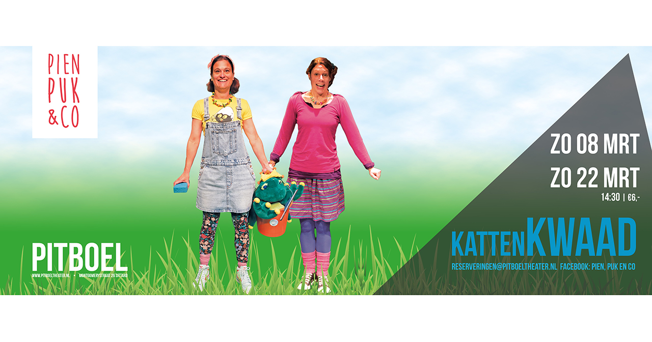 Cover photo for Pien, Puk & Co met Kattenkwaad! zondag 8 maart 2026 by Pitboel theater