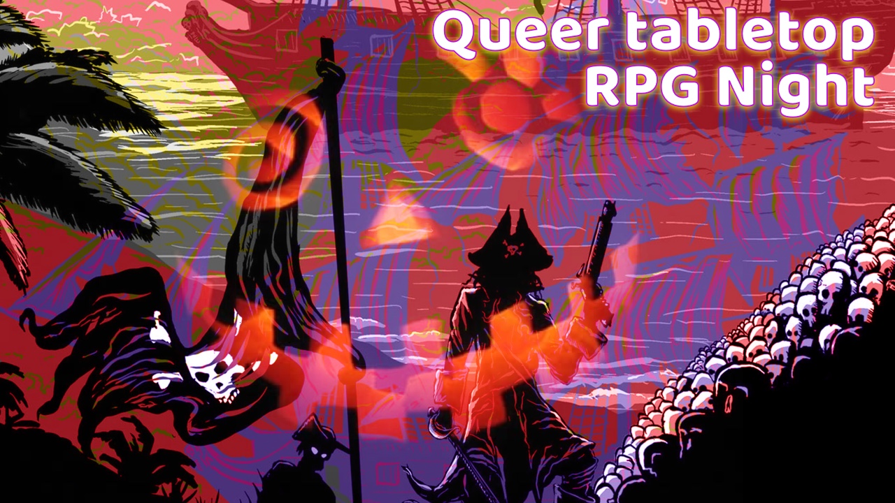 Cover photo for Queer Tabletop RPG Night • Halloween D&D, Pirate Borg by Queer Board Gayming in Amsterdam