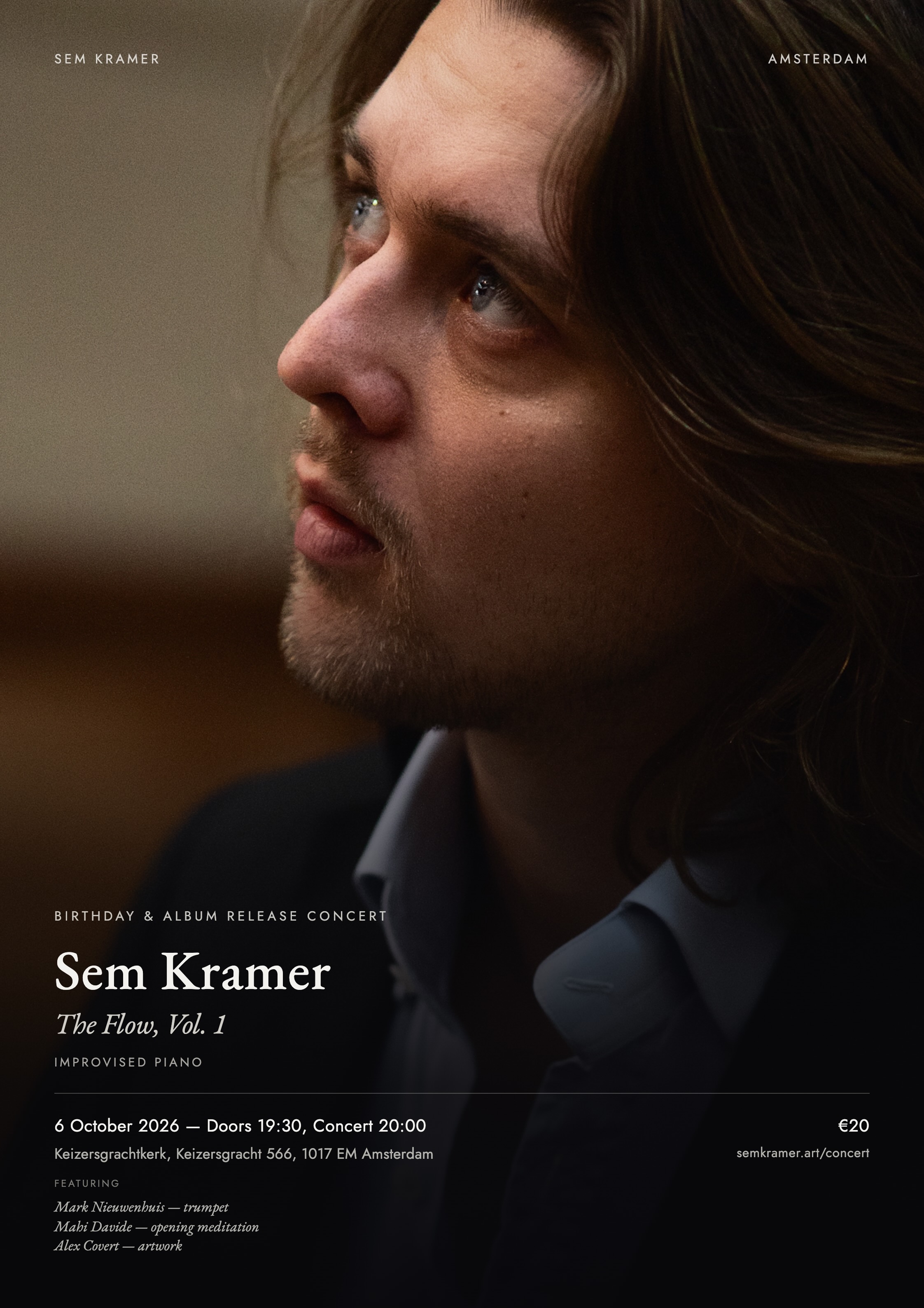 Cover photo for Sem Kramer Birthday & The Flow, Vol. 1 Release Concert by Kramer Collective