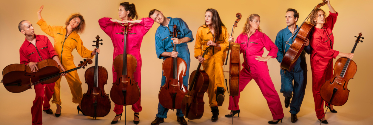 Cover photo for Sensing Earth - Cello Octet Amsterdam by De Kleine Zaal om de hoek bestaat 65 jaar!
