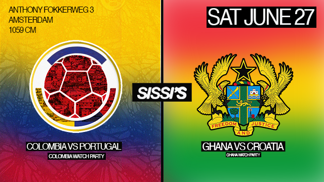 Cover photo for Sissi's Ghana & Colombia World Cup watching event by Sissi's Amsterdam