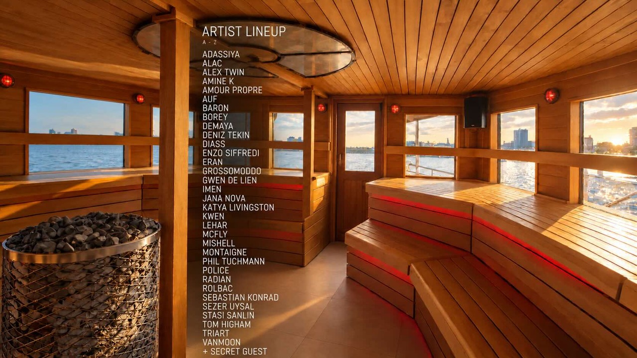 Cover photo for Stoom Ship: Social Sauna Club Saturday Night – BoatRiders x Techno&Chill by Stoom