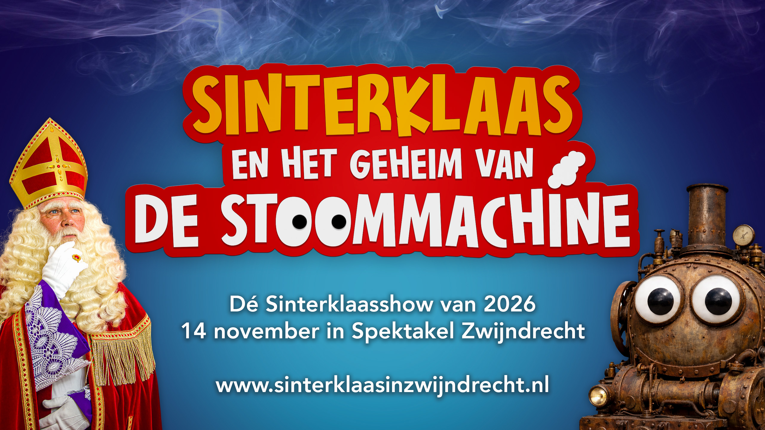 Cover photo for Theatershow: Sinterklaas en het Geheim van de Stoommachine by Stichting Sint Nicolaas Zwijndrecht