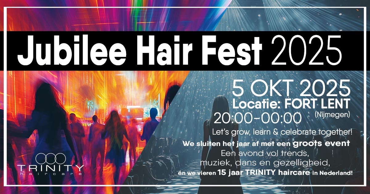 Cover photo for TRINITY haircare Jubilee Hair Fest 2025 by TRINITY haircare Nederland