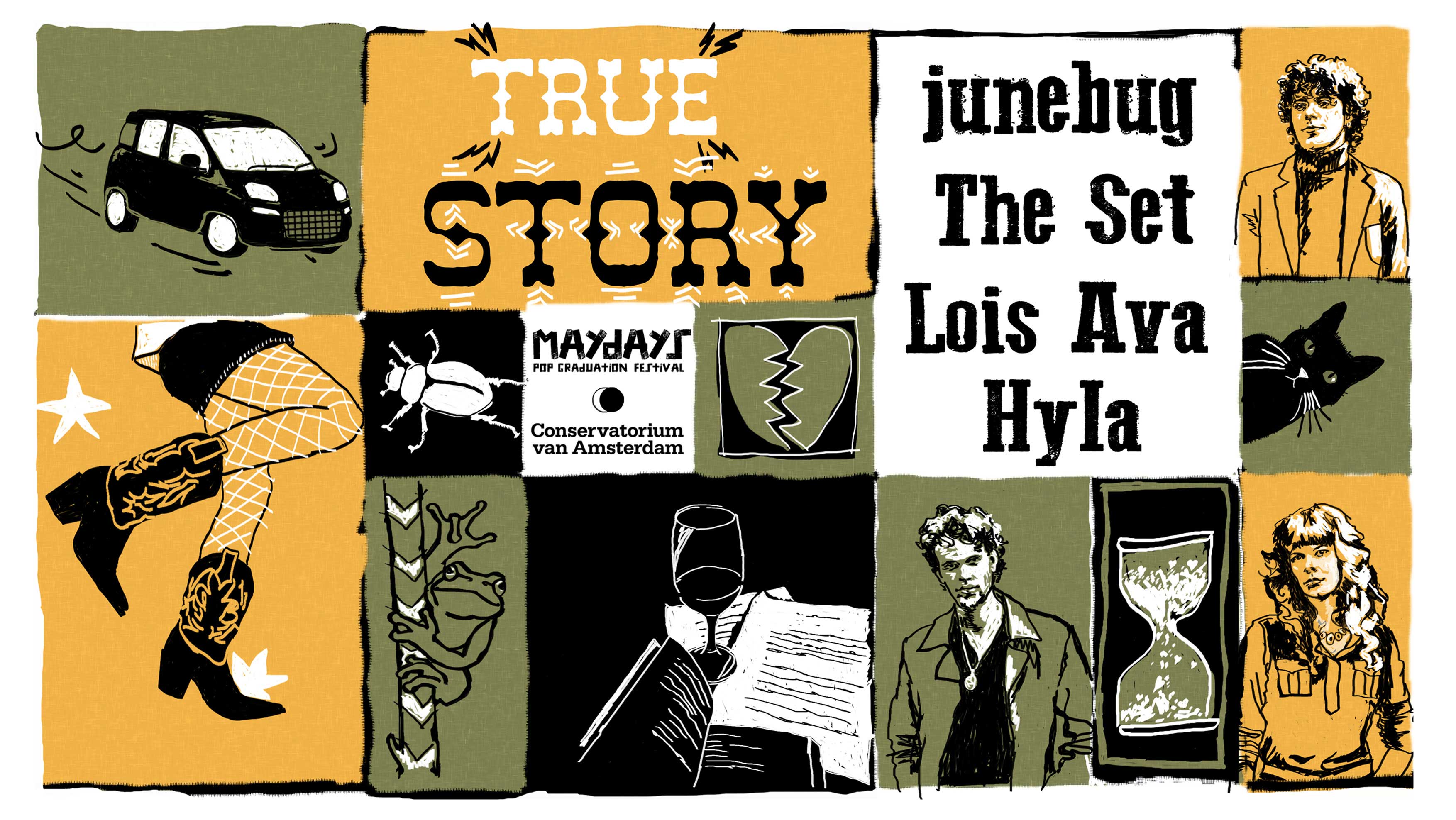 Cover photo for TRUE STORY: CONSERVATORIUM VAN AMSTERDAM W/ THE SET, JUNEBUG, LOIS AVA & HYLA by Skatecafe Karin & Yvonne