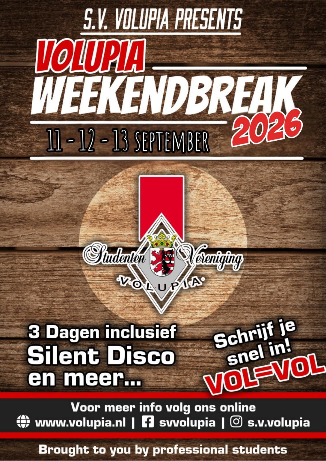 Cover photo for WEEKENDBREAK 2026 by StudentenverenigingVolupia