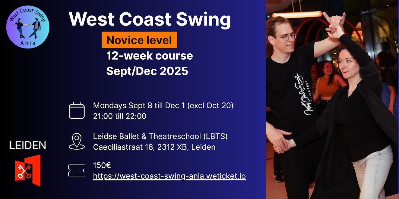 Cover photo for West Coast Swing - Novice 12-week course (Sept/Dec 2025) by West Coast Swing Ania