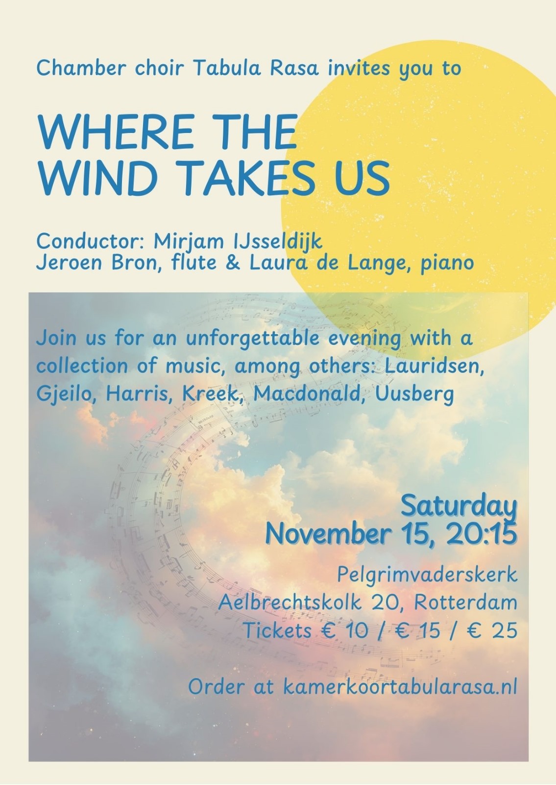 Cover photo for Where the wind takes us by Kamerkoor Tabula Rasa
